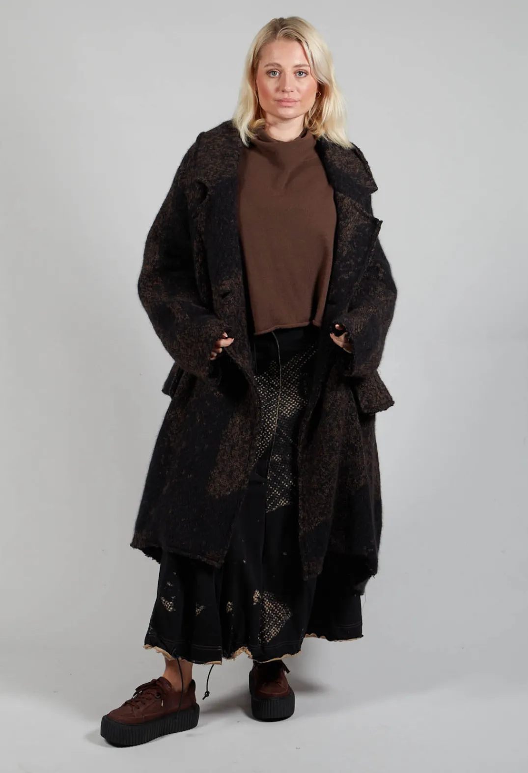 Rundholz Mainline Skirts^Pleated Skirted in Latte Print