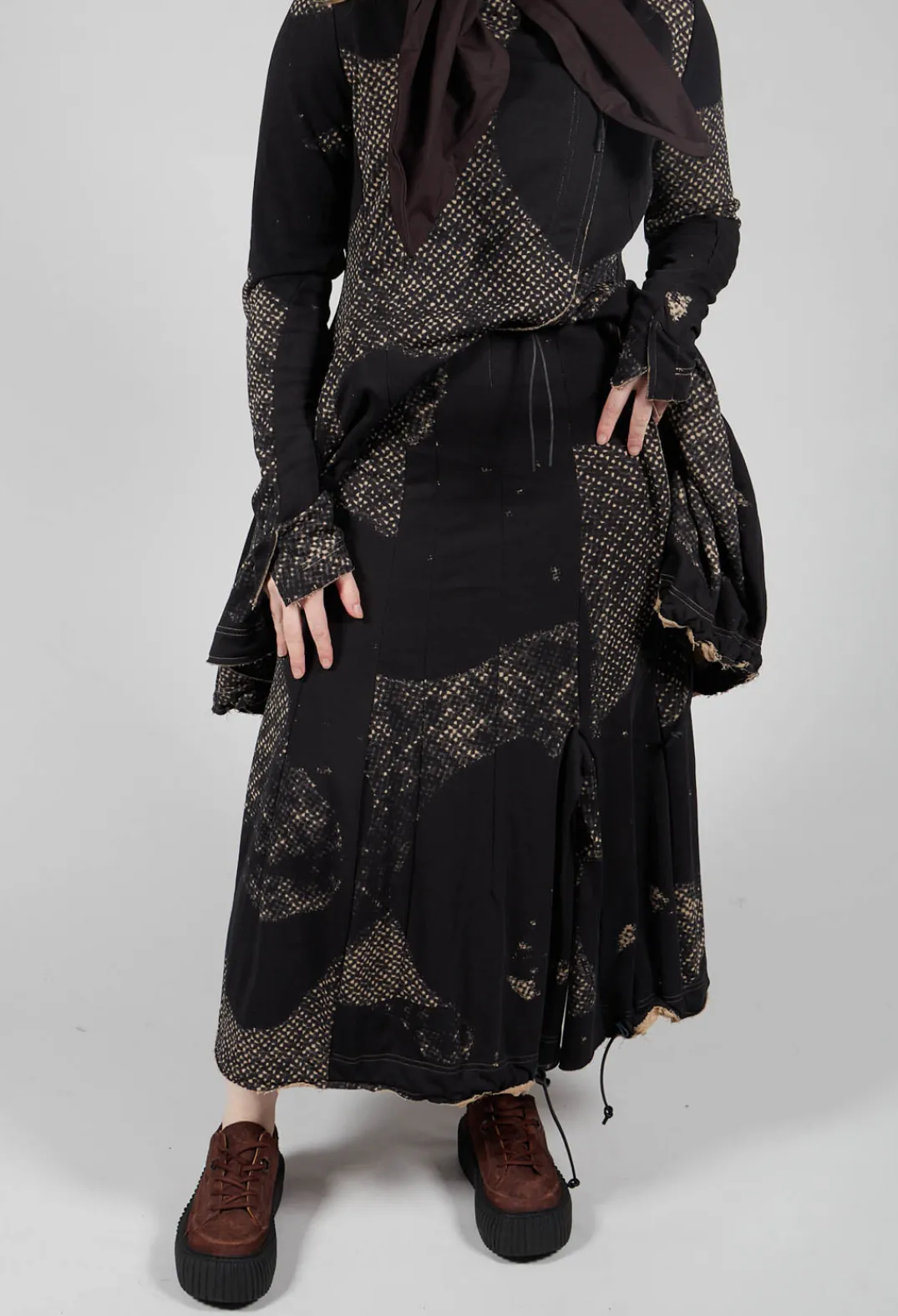 Rundholz Mainline Skirts^Pleated Skirted in Latte Print