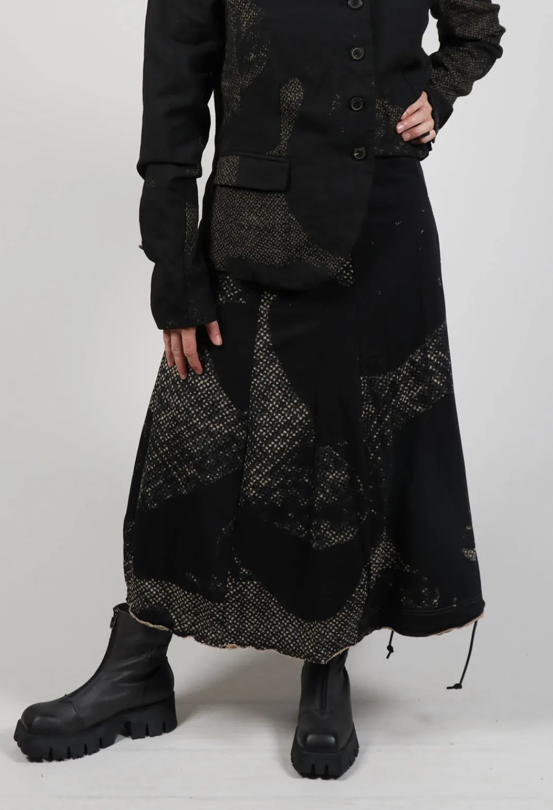 Rundholz Mainline Skirts^Pleated Skirted in Latte Print