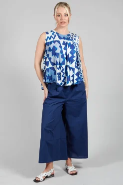 Sfizio Tops^Pleated Sleeveless Blouse in Maya Print