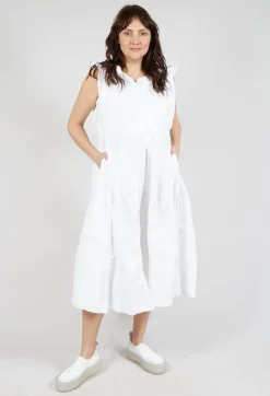 Rundholz Dip Dresses^Pleated Sleeveless Midi Dress in Semi Bleach