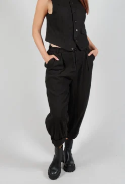 Aleksandr Manamis Trousers^Pleated Trousers in Black