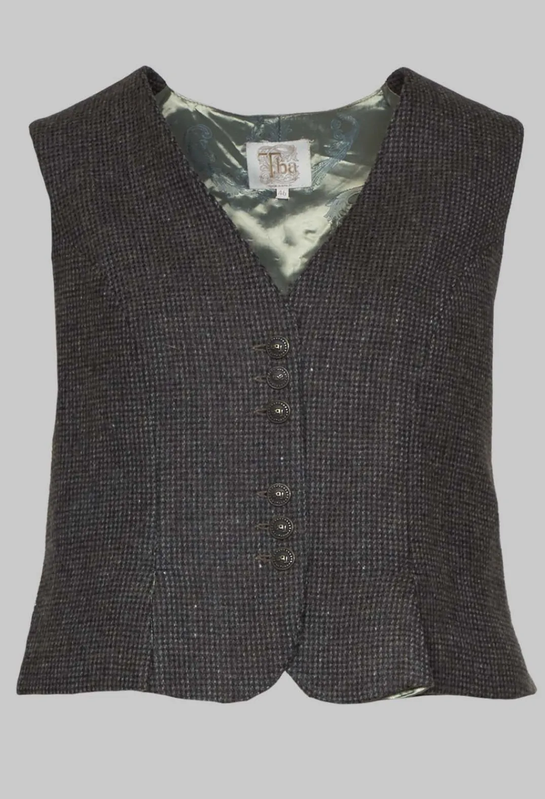 T.ba Jackets^Pleated Waistcoat in Tweed
