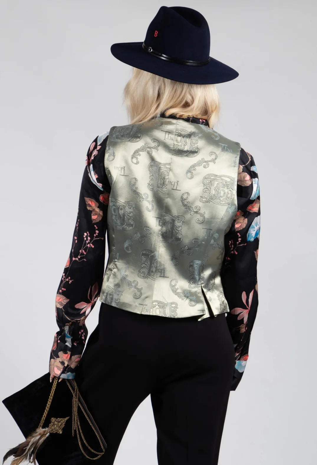 T.ba Jackets^Pleated Waistcoat in Tweed