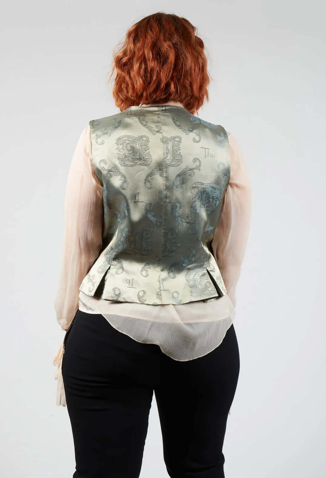 T.ba Jackets^Pleated Waistcoat in Tweed