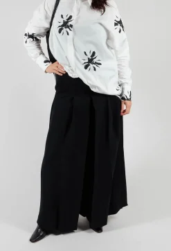 Malloni Trousers^Pleated Wide Leg Pants in Lalabel Nero