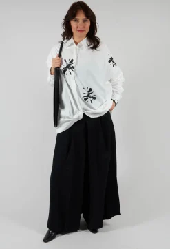 Malloni Trousers^Pleated Wide Leg Pants in Lalabel Nero