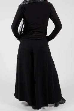 Malloni Trousers^Pleated Wide Leg Pants in Lalabel Nero