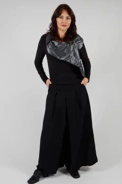 Malloni Trousers^Pleated Wide Leg Pants in Lalabel Nero