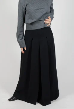 Malloni Trousers^Pleated Wide Leg Pants in Lalabel Nero