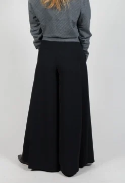 Malloni Trousers^Pleated Wide Leg Pants in Lalabel Nero