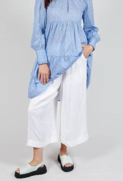 Les Filles d'Ailleurs Trousers^Pleated Wide Leg Trousers in White