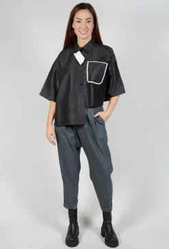 SOH Trousers^Pleated Wool Trousers in Grey Blue