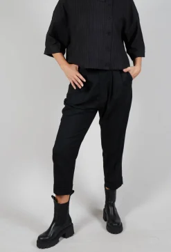 SOH Trousers^Pleated Wool Trousers in Black