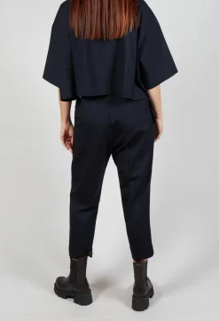 SOH Trousers^Pleated Wool Trousers in Navy