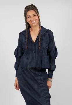 Mei Meij Shirts & Blouses^Plisse Bubble Shirt in Dark Nights