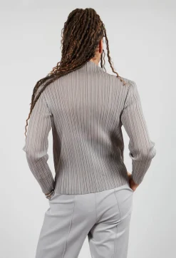 Mei Meij Shirts & Blouses^Plisse Longsleeve Top in Perla