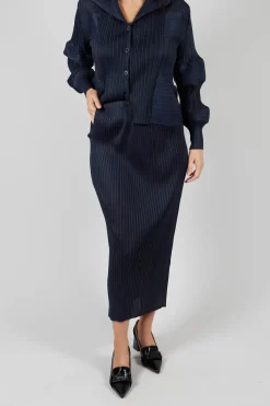 Mei Meij Skirts^Plisse Pencil Skirt in Blue Nights