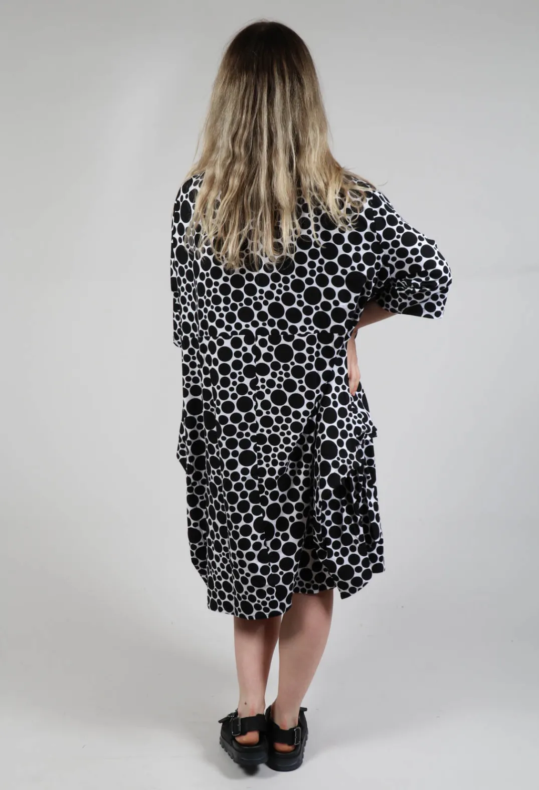 Bread and Butter Dresses^Pocket Dress in White with Black Pois