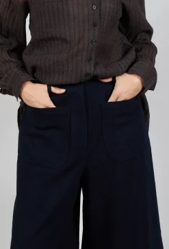SOH Trousers^Pocket Wool Trousers in Navy