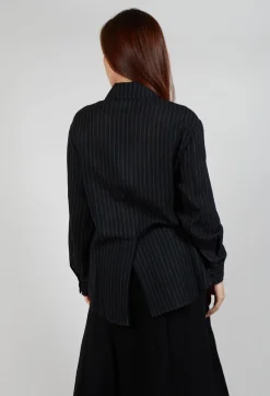 SOH Shirts & Blouses^Point Collar Shirt in Black Stripe