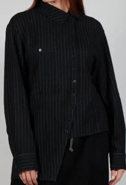 SOH Shirts & Blouses^Point Collar Shirt in Black Stripe