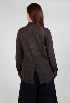 SOH Shirts & Blouses^Point Collar Shirt in Brown Stripe