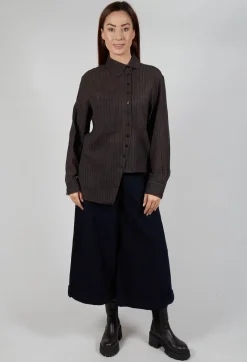SOH Shirts & Blouses^Point Collar Shirt in Brown Stripe