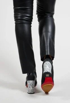 Malloni Heels|Boots^Pointed Heeled Ankle Boots in Pamlos / Ludlamite Black