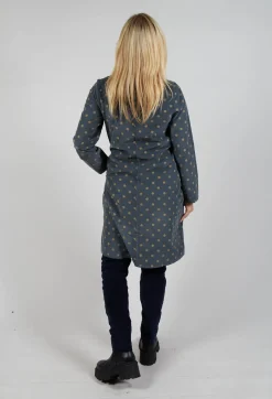 Blueberry Dresses^Polkadot Needlecord Cowl Neck Dress in Anthracite