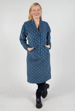 Blueberry Shirts & Blouses^Polkadot Needlecord Open Collar Shirt Dress in Navy