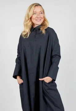 Apuntob Dresses^Polkadot Shirt Dress in Anthracite