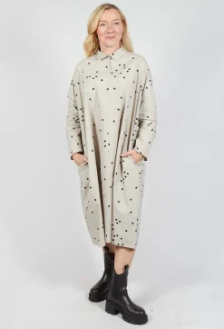Apuntob Dresses^Polkadot Shirt Dress in Sand