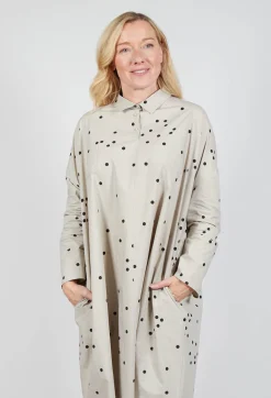 Apuntob Dresses^Polkadot Shirt Dress in Sand