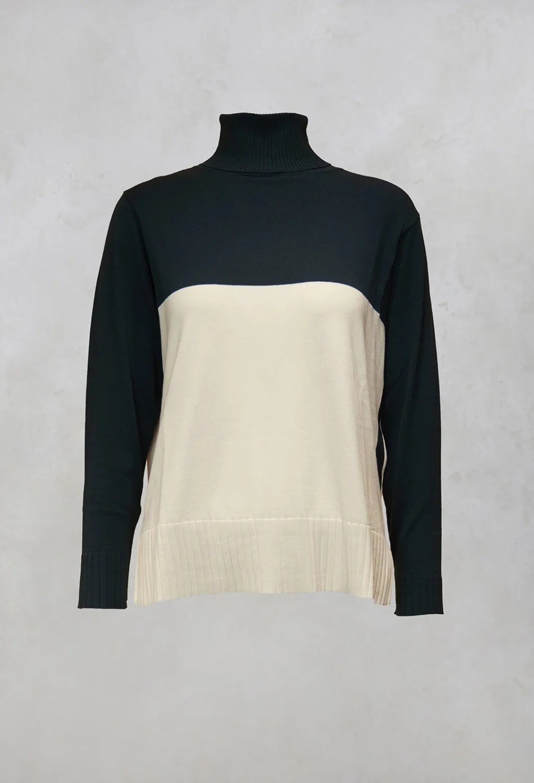 Beatrice B Knitwear^Polo Neck in Peacock Green