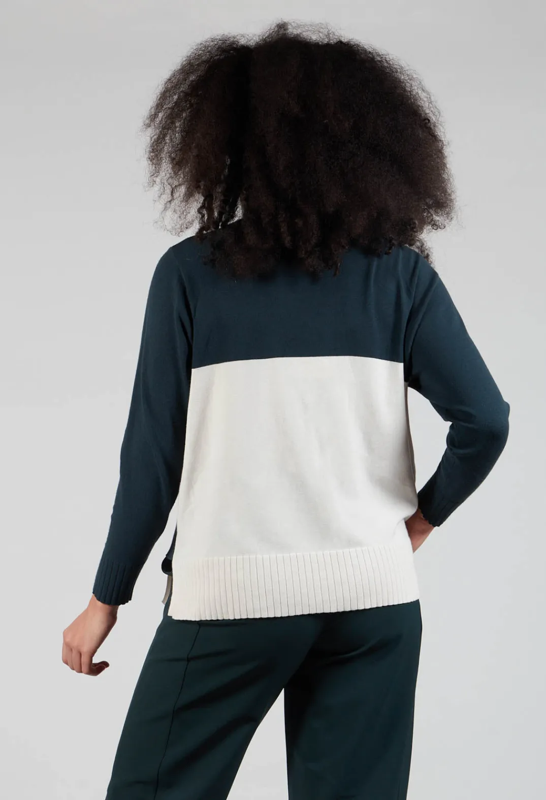 Beatrice B Knitwear^Polo Neck in Peacock Green