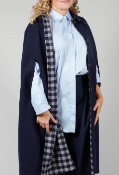 Maliparmi Coats^Poncho Coat in Blu Profondo