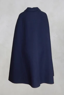 Maliparmi Coats^Poncho Coat in Blu Profondo