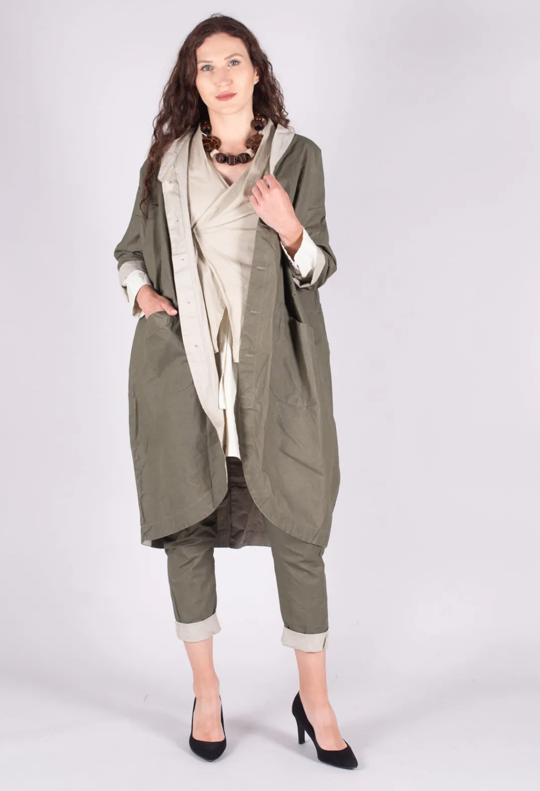 Jayko Shirts & Blouses^Poplin Len Shirt in White Clay