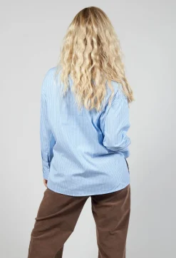 Maliparmi Shirts & Blouses^Poplin Shirt in Azzurro / Bianco
