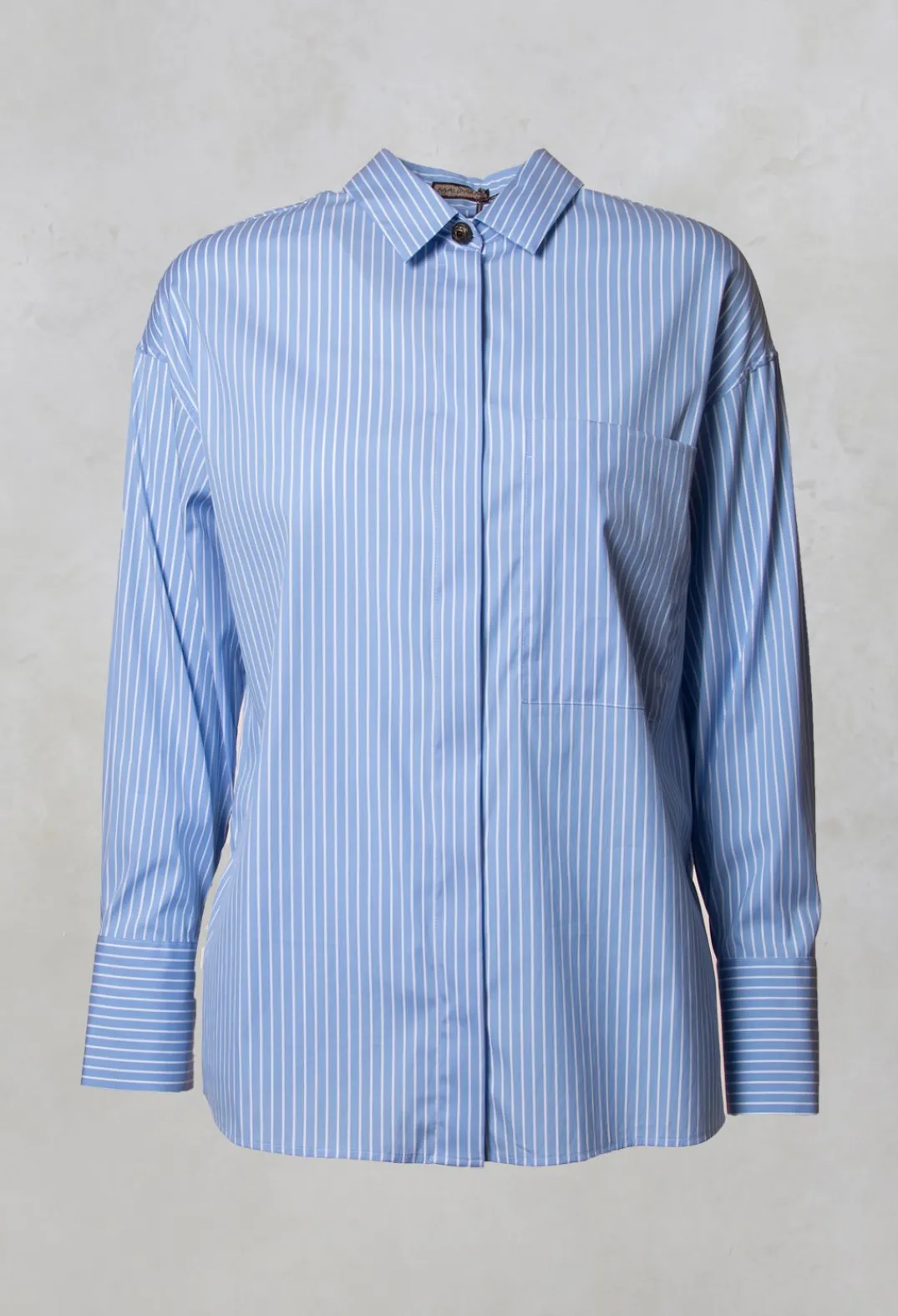 Maliparmi Shirts & Blouses^Poplin Shirt in Azzurro / Bianco