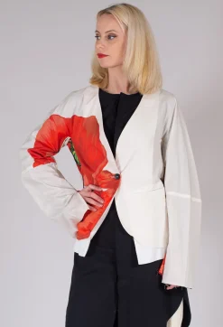 Marc Point Jackets^Poppy Print Jacket in White and Red