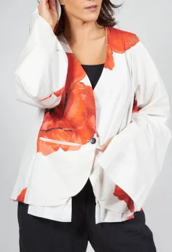 Marc Point Jackets^Poppy Print Jacket in White and Red