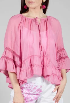 Sfizio Tops^Prairie Blouse in Desert Pink