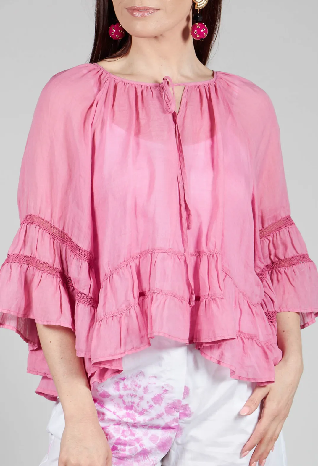 Sfizio Tops^Prairie Blouse in Desert Pink