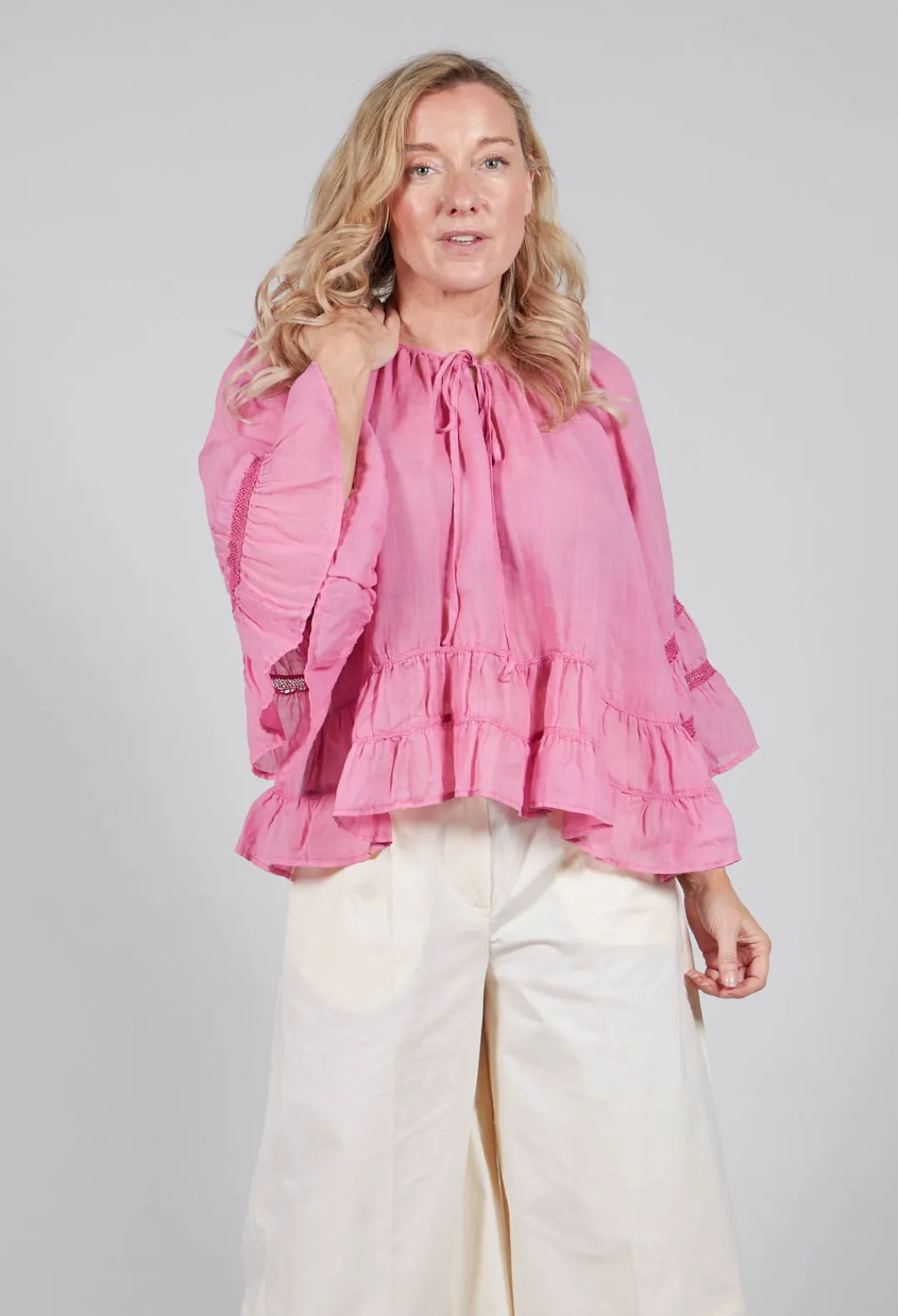 Sfizio Tops^Prairie Blouse in Desert Pink