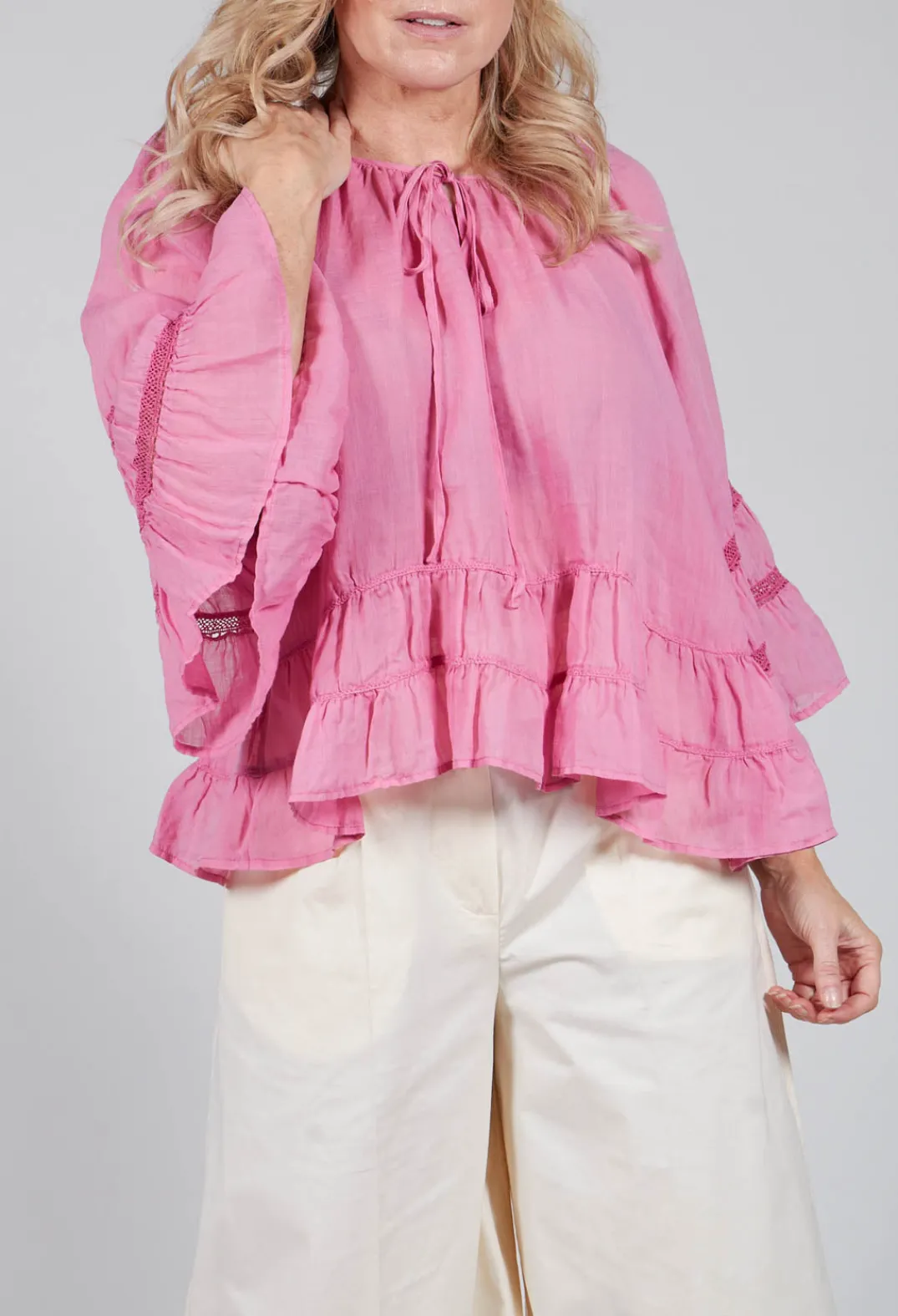 Sfizio Tops^Prairie Blouse in Desert Pink