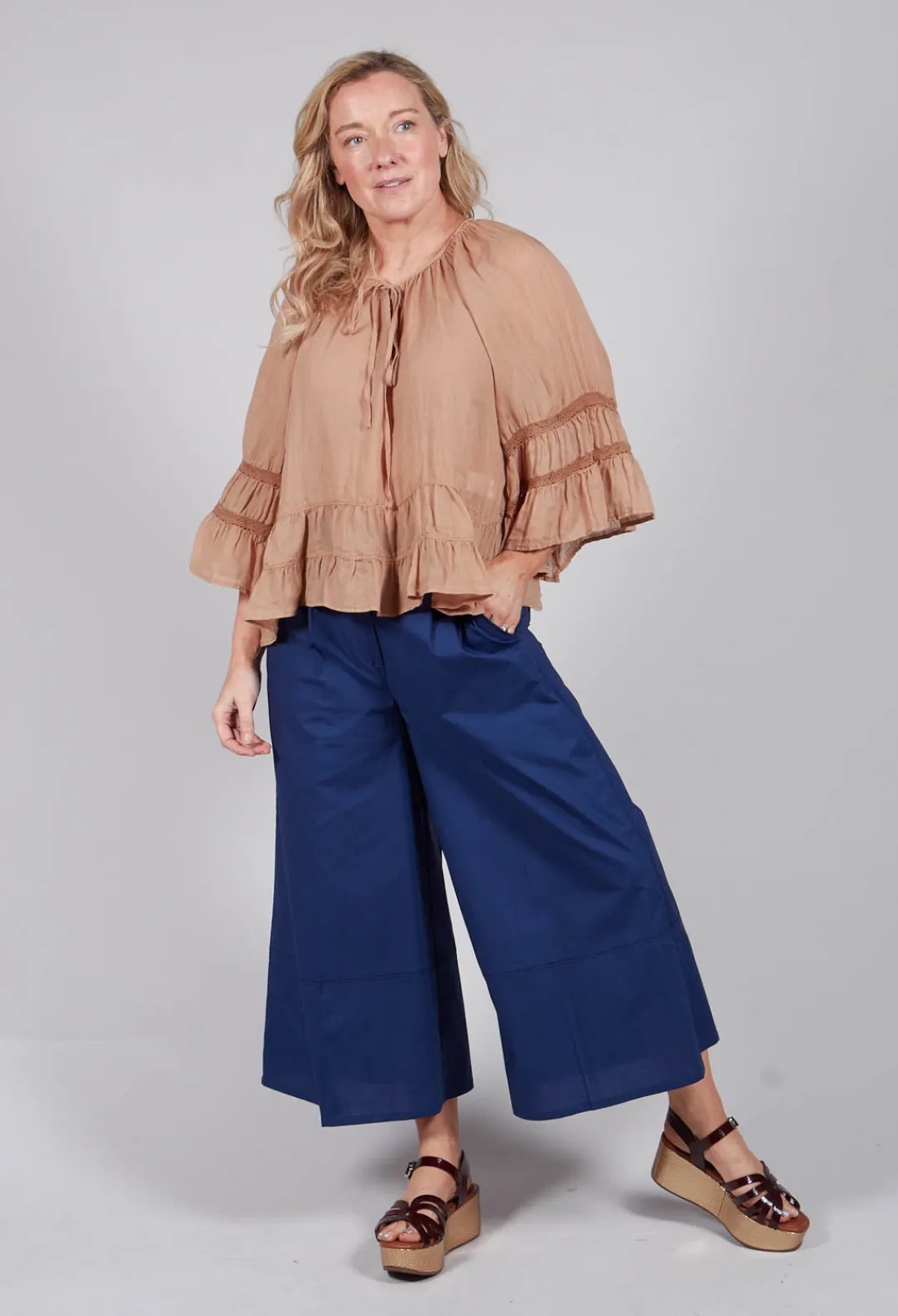 Sfizio Tops^Prairie Blouse in Tulum Sand
