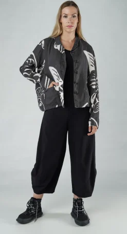 Rundholz Black Label Jackets^PRE-ORDER - Boxy Linen Jacket in Grey Print (Pictured in Black Print)