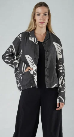 Rundholz Black Label Jackets^PRE-ORDER - Boxy Linen Jacket in Malibu Print (Pictured in Black Print)